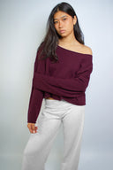 Off-shoulder knit sweater
