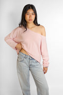 Off-shoulder knit sweater