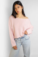 Off-shoulder knit sweater