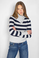 High neck sweater with buttons