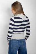 High neck sweater with buttons
