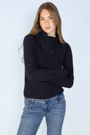 High neck sweater with buttons