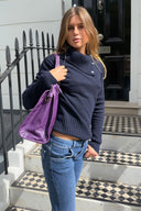 High neck sweater with buttons