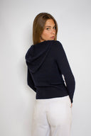 Hooded V-neck sweater