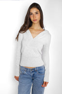 Hooded V-neck sweater