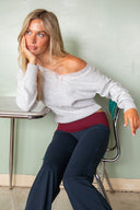 V-neck sweater with lace trim