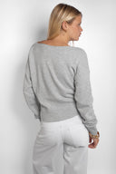 V-neck sweater with lace trim