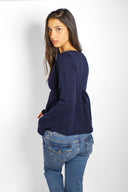 Wrap front v-neck sweater