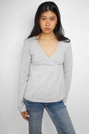 Wrap front v-neck sweater