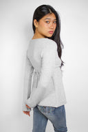 Wrap front v-neck sweater