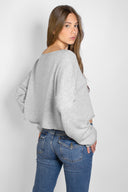 Skull print crew neck sweater