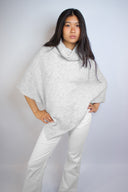 High-neck poncho