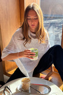 High-neck poncho