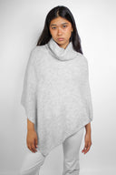 High-neck poncho