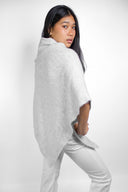 High-neck poncho