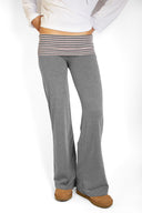 Wide-leg trousers with turn-up hem