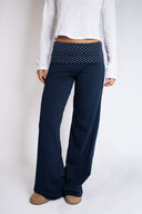 Wide-leg pants with cuffs