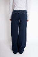 Wide-leg pants with cuffs