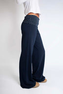 Wide-leg pants with cuffs