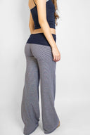 Wide-leg pants with cuffs