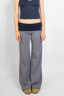 Wide-leg pants with cuffs