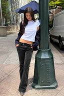 Double button flared jeans