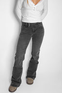 Double button flared jeans