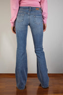 Double-button flared jeans