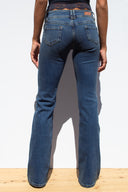 Double-button flared jeans