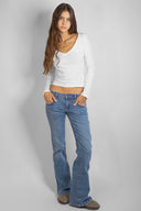 Low-waist flare jeans