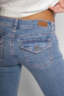 Low-waist flare jeans