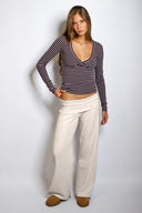 Trousers with turn-up hem
