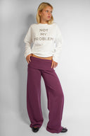 Wide-leg joggers with turn-up