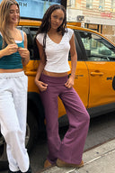 Wide-leg joggers with turn-up
