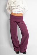 Wide-leg joggers with turn-up