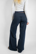 Wide-leg joggers with turn-up