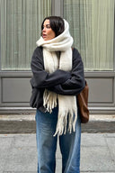 Oversized fringe scarf