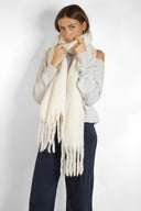 Oversized fringe scarf