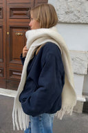 Oversized fringe scarf