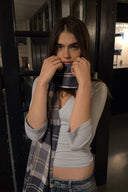 Tartan fringe scarf