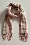 Plaid fringe scarf