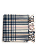 Plaid fringe scarf