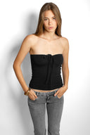 Ruched Tie-Front Top