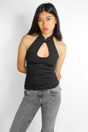 Tank top with teardrop detail
