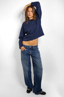 Long-sleeved striped T-shirt