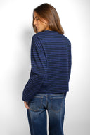 Long-sleeved striped T-shirt