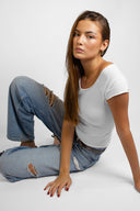 Boat neck T-shirt