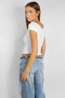 Boat neck T-shirt