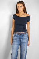 Boat neck T-shirt