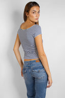 Boat neck T-shirt